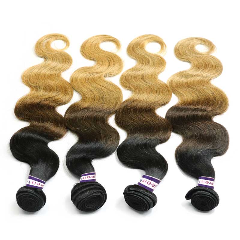 Ombre Brazilian Body Wave Hair 3 Tone Colors 1B/427 